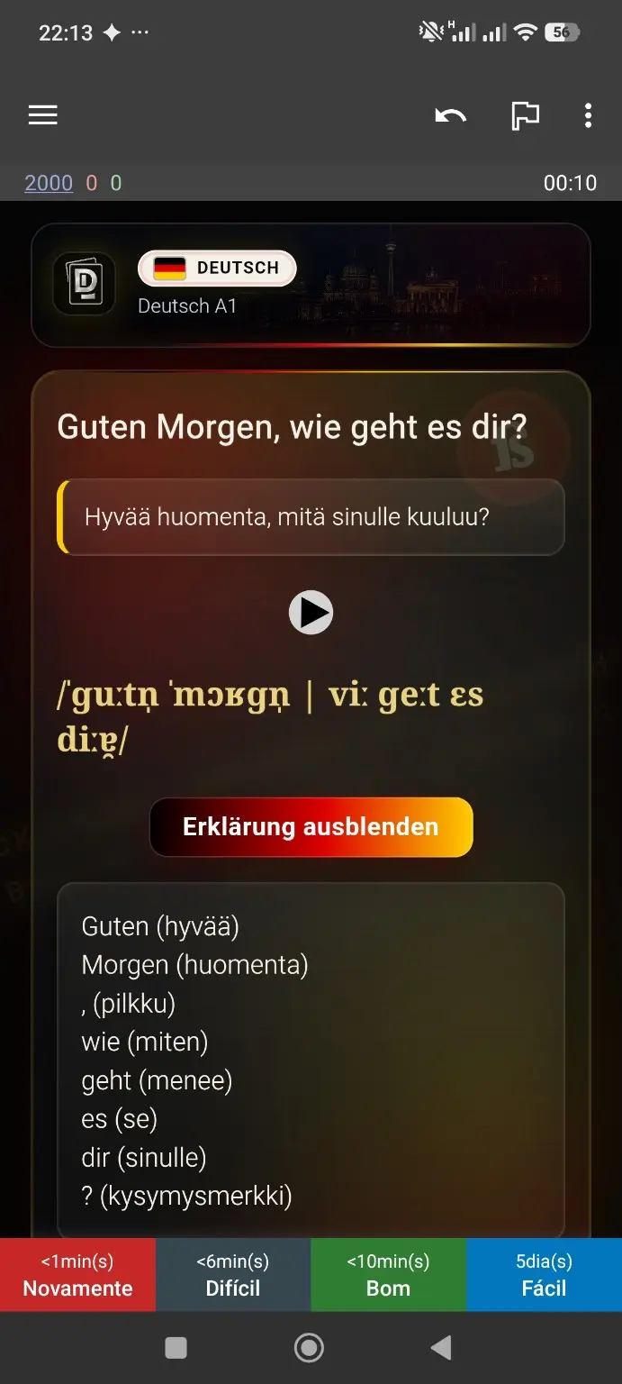 Ukázka německé kartičky
