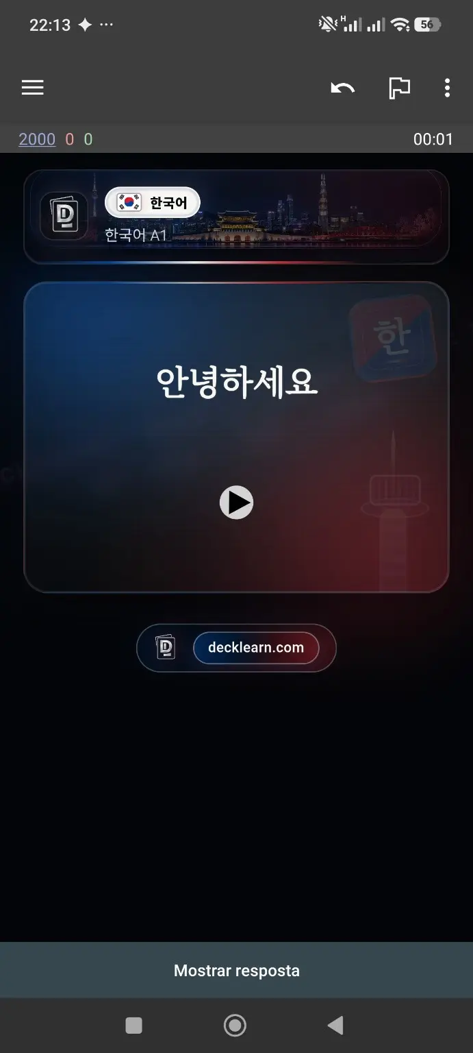 Korean A1-kortin etupuoli