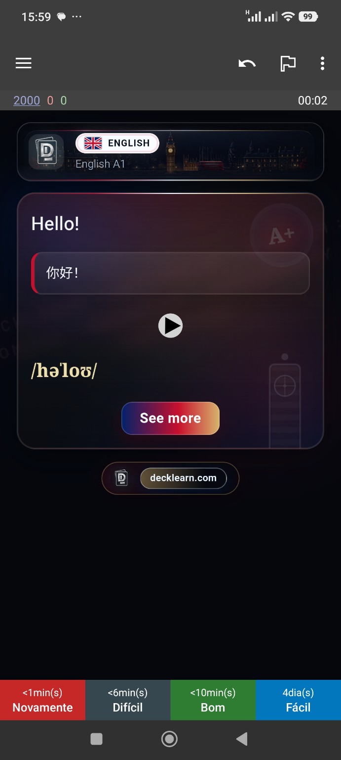 英語 A1 卡片答案，包含中文翻譯和發音